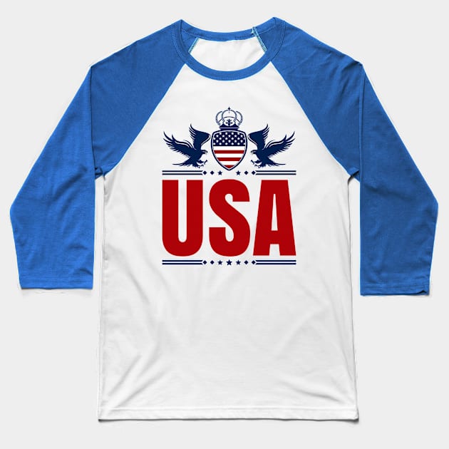 TEAM USA | AUTHENTIC RED AND BLUE Baseball T-Shirt by VISUALUV